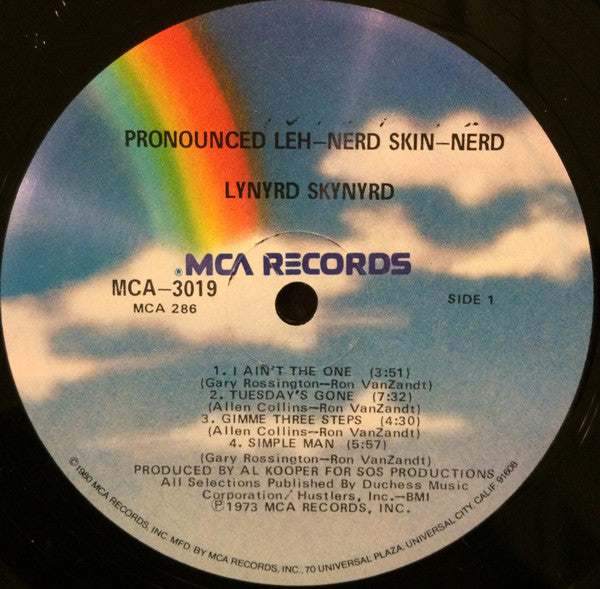 Lynyrd Skynyrd - (Pronounced 'Lĕh-'nérd 'Skin-'nérd)(1973) - VG LP Record 1980 MCA USA Vinyl - Classic Rock / Southern Rock - Shuga Records