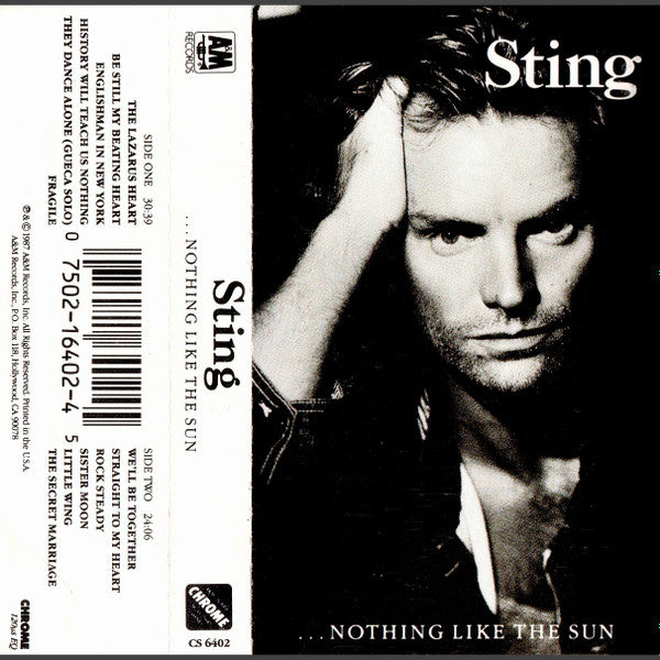 Sting – ...Nothing Like The Sun - Used Cassette 1987 A&M Tape - Soft Rock - Shuga Records