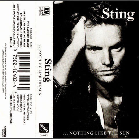 Sting – ...Nothing Like The Sun - Used Cassette 1987 A&M Tape - Soft Rock