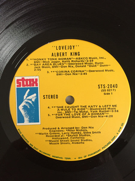 Albert King - Lovejoy - VG LP Record 1971 Stax USA Original Vinyl - Blues / Electric Blues - Shuga Records