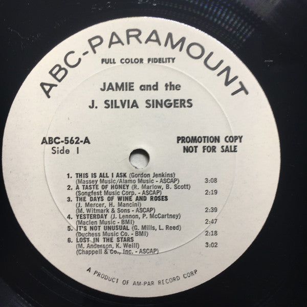 Jamie & The J. Silvia Singers - Jamie & The J. Silvia Singers - VG+ LP Record 1966 ABC-Paramount USA Mono Promo Vinyl - Pop / Vocal - Shuga Records