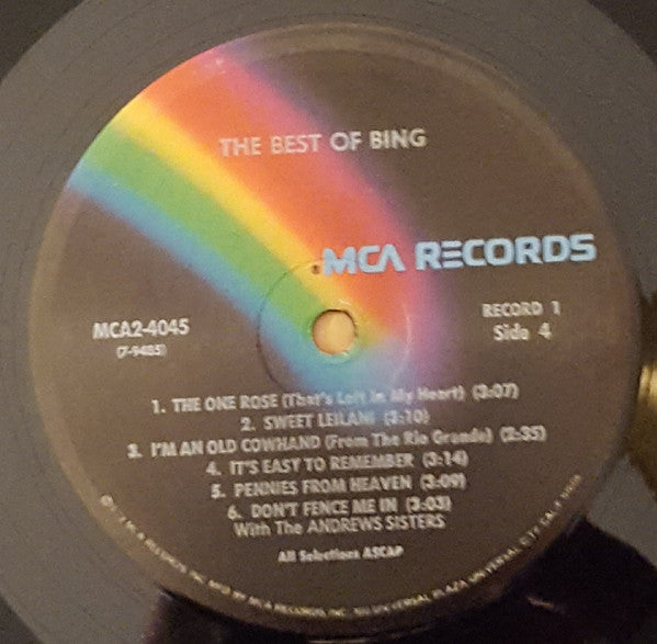 Bing Crosby - The Best Of Bing (1971) - VG+ 2 LP Record 1973 MCA USA Vinyl - Jazz / Big Band / Vocal - Shuga Records