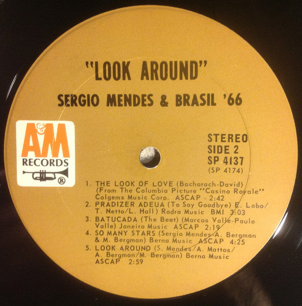 Sergio Mendes & Brasil '66 - Look Around - VG+ LP Record 1968 A&M USA Original Vinyl - Jazz / Bossanova / Latin - Shuga Records