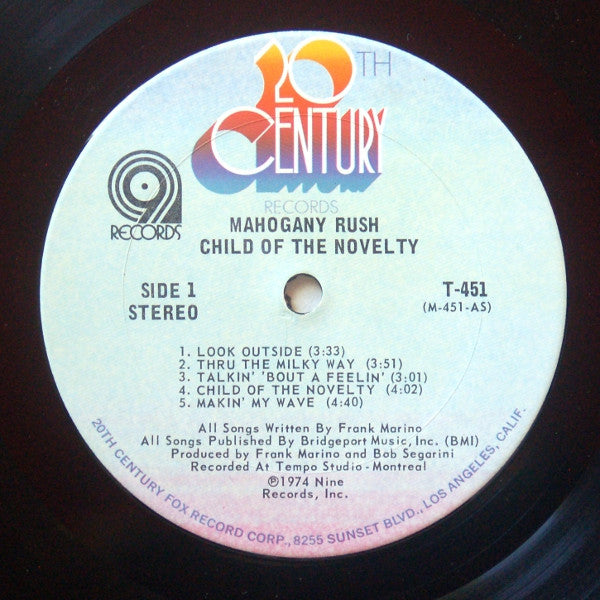 Mahogany Rush - Child Of The Novelty - VG+ LP Record 1974 20th Century USA Vinyl - Hard Rock / Psychedelic Rock / Prog Rock - Shuga Records