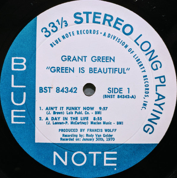 Grant Green - Green Is Beautiful - VG LP Record 1970 Blue Note USA Original Vinyl - Jazz / Jazz-Funk - Shuga Records