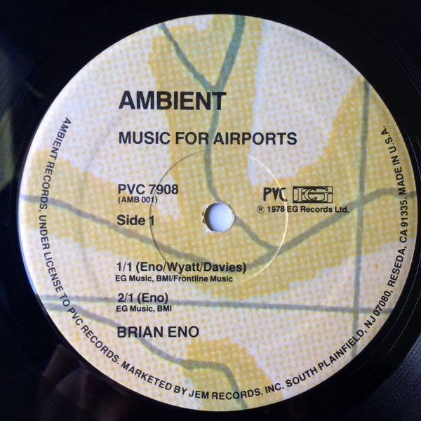 Brian Eno - Ambient 1 (Music For Airports) - Mint- LP Record 1979 PVG EG USA Original Vinyl, Inner & Receipt - Electronic / Ambient / Experimental - Shuga Records