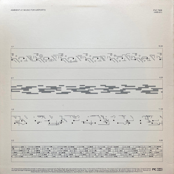 Brian Eno - Ambient 1 (Music For Airports) - Mint- LP Record 1979 PVG EG USA Original Vinyl, Inner & Receipt - Electronic / Ambient / Experimental - Shuga Records