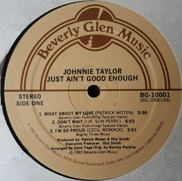 Johnnie Taylor - Just Ain't Good Enough - VG+ LP Record 1982 Beverly Glen Music USA Vinyl - Soul / Funk / Blues - Shuga Records