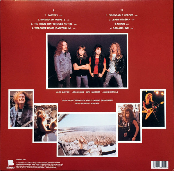 Metallica - Master Of Puppets (1986) - Mint- LP Record 2017 Blackened 180 gram Vinyl & Insert - Heavy Metal / Thrash - Shuga Records