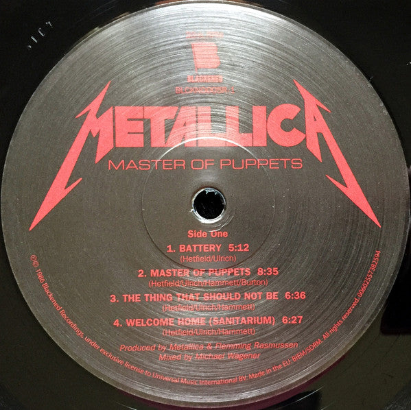 Metallica - Master Of Puppets (1986) - Mint- LP Record 2017 Blackened 180 gram Vinyl & Insert - Heavy Metal / Thrash - Shuga Records