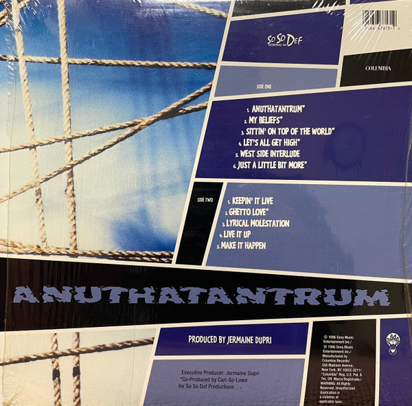 Da Brat - Anuthatantrum - VG+ (VG- low grade cover) LP Record 1996 So So Def Columbia USA Original Vinyl - Hardcore Hip-Hop / G-Funk / Gangsta - Shuga Records
