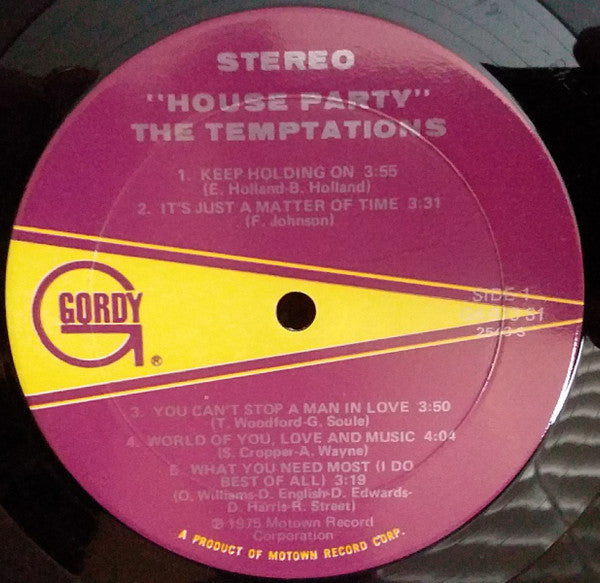 The Temptations - House Party - Mint- LP Record 1975 Gordy USA Original Vinyl - Soul / Rhythm & Blues - Shuga Records
