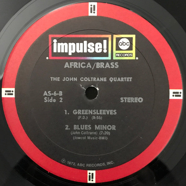 John Coltrane Quartet - Africa / Brass (1961) - VG+ LP Record 1972 Impulse! USA Vinyl (Red & Black Labels) - Free Jazz / Bop / Modal - Shuga Records