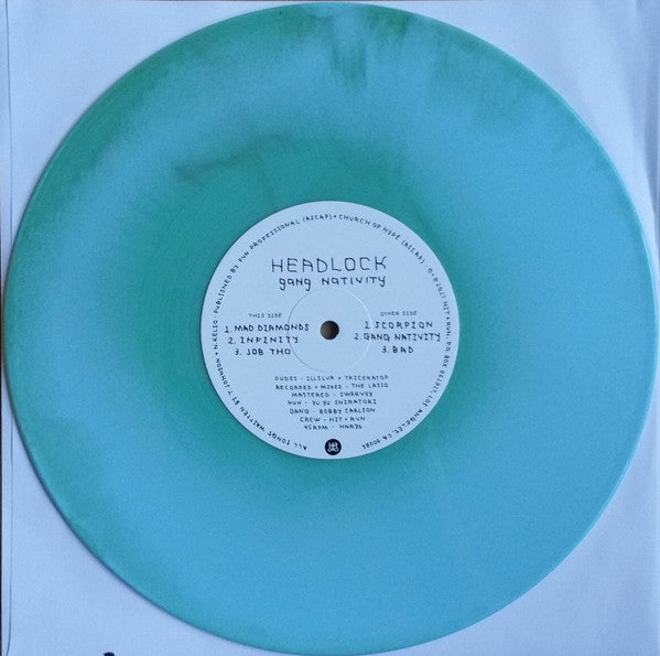 Headlock - Gang Nativity - New 10" LP Record 2017 Hit+Run Blue / Green Vinyl, Numbered, Booklet, Patch, Sticker & Button - Hip Hop - Shuga Records