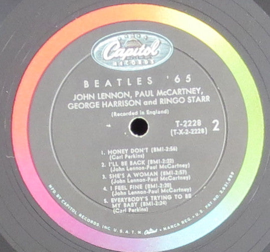 The Beatles - Beatles '65 - VG+ LP Record 1964 Capitol USA Mono Original Vinyl - Rock & Roll / Pop Rock / Beat - Shuga Records