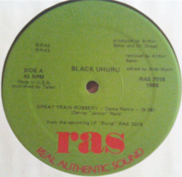 Black Uhuru - The Great Train Robbery - VG+ 12" Single Record 1986 USA Vinyl - Reggae / Electro / Dub - Shuga Records