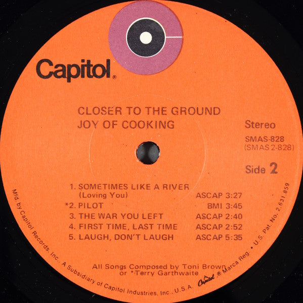 Joy Of Cooking - Closer To The Ground - VG+ LP Record 1971 Capitol Vinyl - Folk Rock