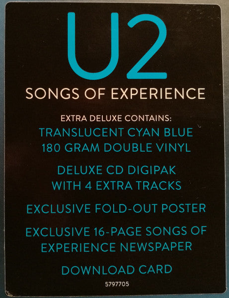 U2 - Songs Of Experience - New 2 LP Record Box Set 2017 Island Cyan Blue 180 gram Vinyl, CD, Poster, Newspaper & Download - Pop Rock - Shuga Records