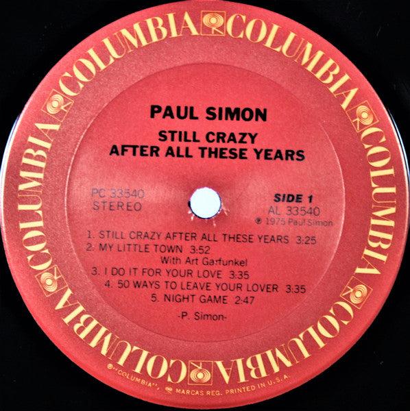Paul Simon - Still Crazy After All These Years - Mint- LP Record 1975 Columbia USA Original Press Vinyl, Inner, Embossed Sleeve & Hyper Stickers - Pop Rock / Folk Rock - Shuga Records