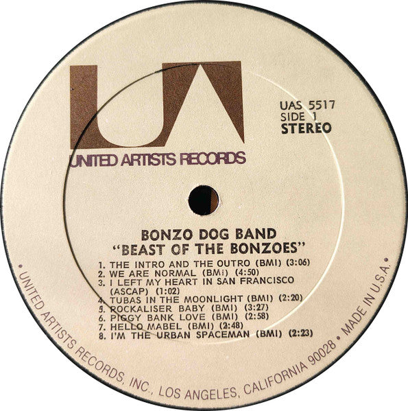 Bonzo Dog Band - Beast Of The Bonzos - VG- (low grade) LP Record 1971 United Artists USA Vinyl - Pop Rock / Parody / Psych - Shuga Records
