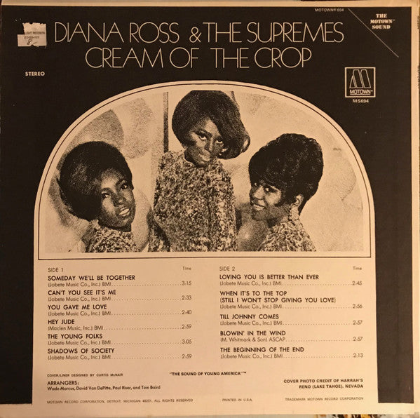 Diana Ross And The Supremes - Cream Of The Crop - VG+ LP Record 1969 Motown USA Original Vinyl - Soul / Rhythm & Blues - Shuga Records