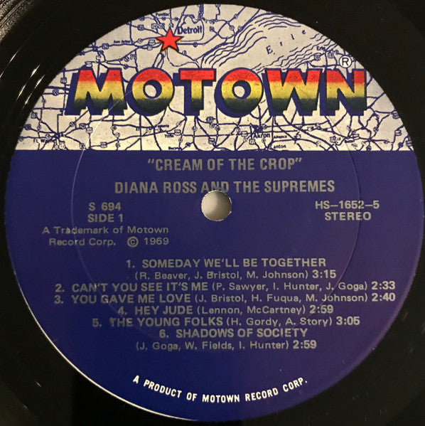 Diana Ross And The Supremes - Cream Of The Crop - VG+ LP Record 1969 Motown USA Original Vinyl - Soul / Rhythm & Blues - Shuga Records