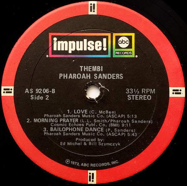 Pharoah Sanders - Thembi (1971) - VG+ (VG- cover) LP Record 1972 Impulse! ABC USA Original Vinyl - Free Jazz / Free Improvisation / Soul-Jazz - Shuga Records