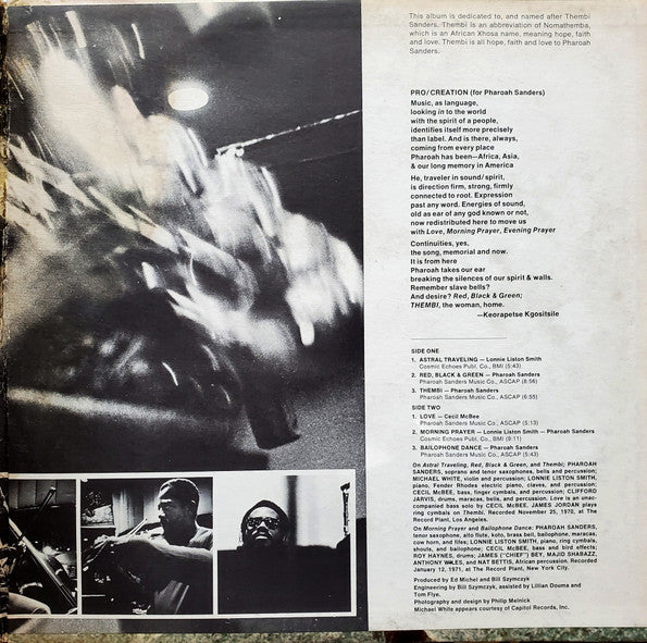 Pharoah Sanders - Thembi (1971) - VG+ (VG- cover) LP Record 1972 Impulse! ABC USA Original Vinyl - Free Jazz / Free Improvisation / Soul-Jazz - Shuga Records