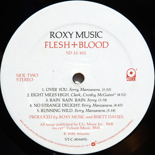Roxy Music - Flesh + Blood - VG+ LP Record 1980 ATCO USA Original Robert Ludwig Mastered - Pop Rock / Art Roc - Shuga Records