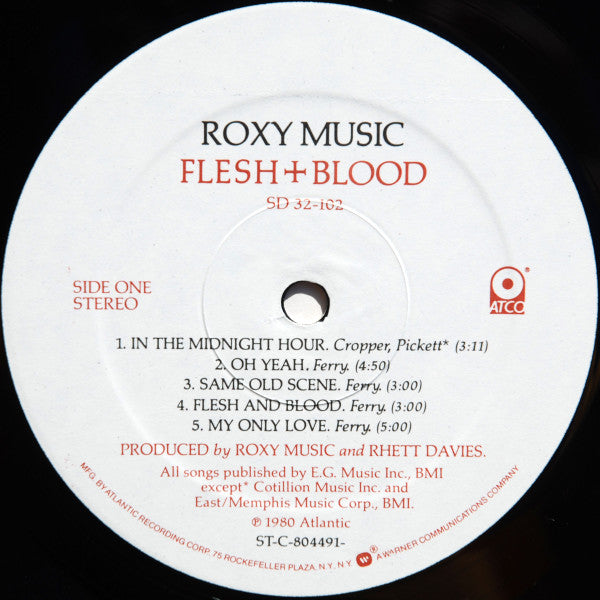 Roxy Music - Flesh + Blood - VG+ LP Record 1980 ATCO USA Original Robert Ludwig Mastered - Pop Rock / Art Roc - Shuga Records