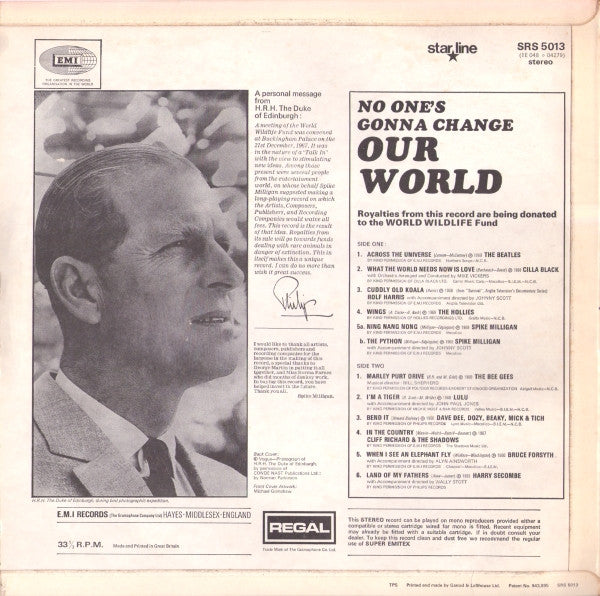Various – No One's Gonna Change Our World - VG+ LP Record 1969 Starline Regal UK Vinyl - Psychedelic Rock / Pop Rock / Folk / Comedy - Shuga Records