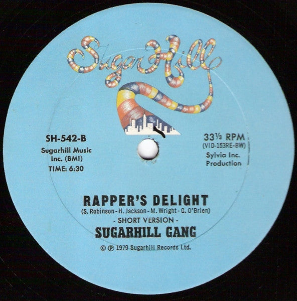 Sugarhill Gang - Rapper's Delight - VG+ 12" Single Record 1979 Sugar Hill USA Original Vinyl - Hip Hop / Disco - Shuga Records