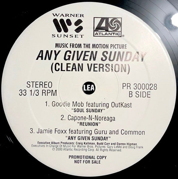 Various – Music From The Motion Picture Any Given Sunday - VG+ 3 LP Record 2000 Warner Atlantic Promo Clean Version Vinyl - Soundtrack / Hip Hop