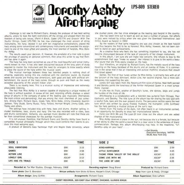 Dorothy Ashby - Afro-Harping (1968) - Mint- LP Record 2006 Cadet Scorpio 180 gram RARE Vinyl - Soul-Jazz / Jazz-Funk