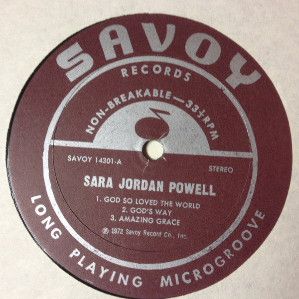 Sara Jordan Powell - God So Loved The World - VG+(VG Cover) LP Record 1972 Savoy USA Original Vinyl - Gospel / Soul - Shuga Records