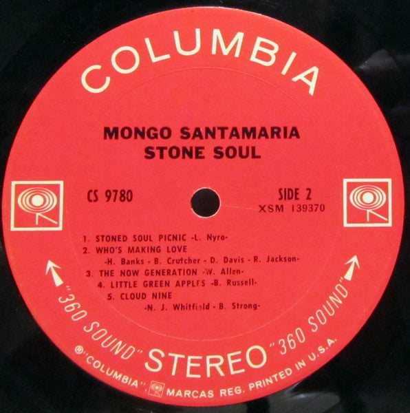 Mongo Santamaria - Stone Soul - VG+ LP Record 1969 Columbia USA 360 label Original Vinyl - Afro-Cuban Jazz / Jazz-Funk / Latin Jazz - Shuga Records