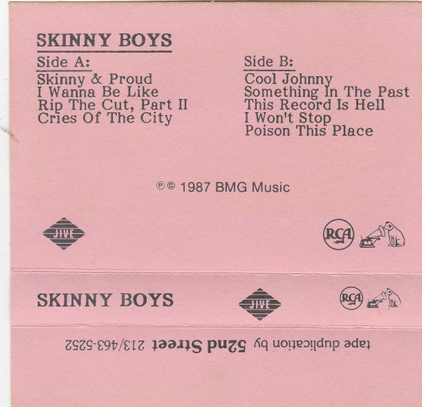 Skinny Boys - Skinny & Proud - Mint- Cassette 1987 Jive USA Advance Promo Tape - Hip Hop - Shuga Records