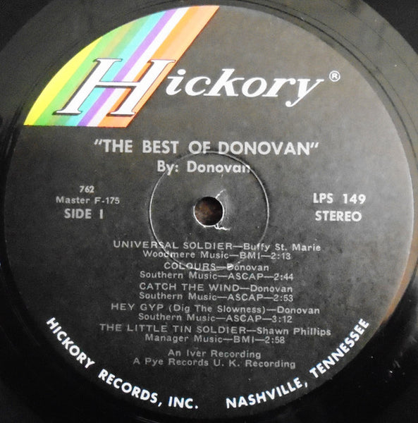 Donovan - The Best Of Donovan - VG+ LP Record 1969 Hickory Vinyl - Folk - Shuga Records