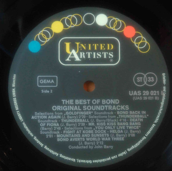 Various – The Best Of Bond - The Original Soundtrack Themes - VG+ LP Record 1969 United Artists Germany Vinyl - Soundtrack / Theme - Shuga Records
