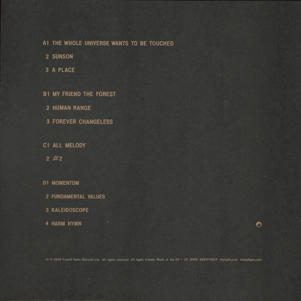 Nils Frahm – All Melody - New 3 LP Record 2018 Erased Tapes Vinyl - Electronic / Abstract - Shuga Records