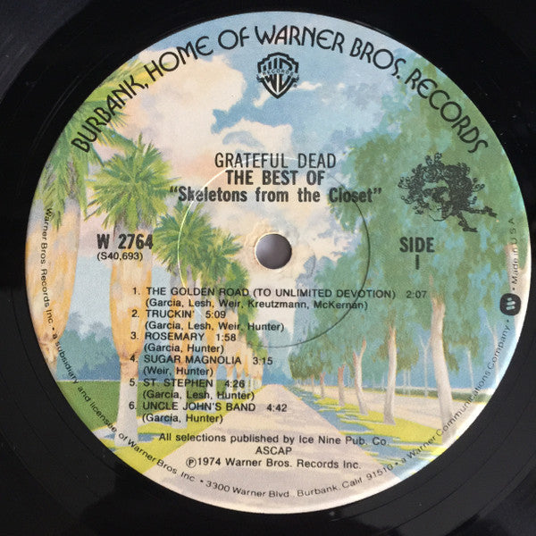 The Grateful Dead ‎– The Best Of The Grateful Dead: Skeletons From The Closet - VG+ (VG- low grade cover) LP Record 1974 Warner USA Original Vinyl - Classic Rock / Psychedelic Rock / Folk Rock - Shuga Records