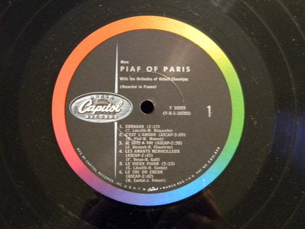 Edith Piaf - More Piaf Of Paris - VG LP Record 1961 Capitol USA Mono Original Vinyl - Pop / Chanson - Shuga Records