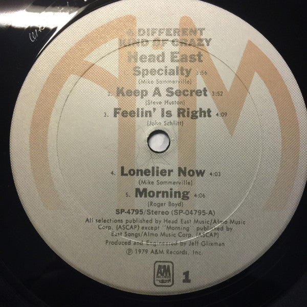 Head East – A Different Kind Of Crazy - VG+ LP Record 1979 A&M USA Vinyl - Pop Rock