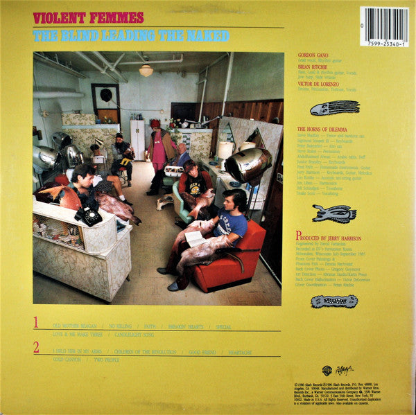 Violent Femmes - The Blind Leading The Naked - VG+ LP Record 1986 Slash Warner USA Vinyl - Alternative Rock - Shuga Records