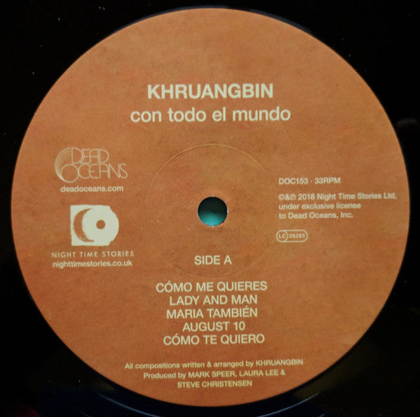 Khruangbin - Con Todo El Mundo - New LP Record 2018 Dead Oceans USA Vinyl & Download - Psychedelic / Funk / Surf