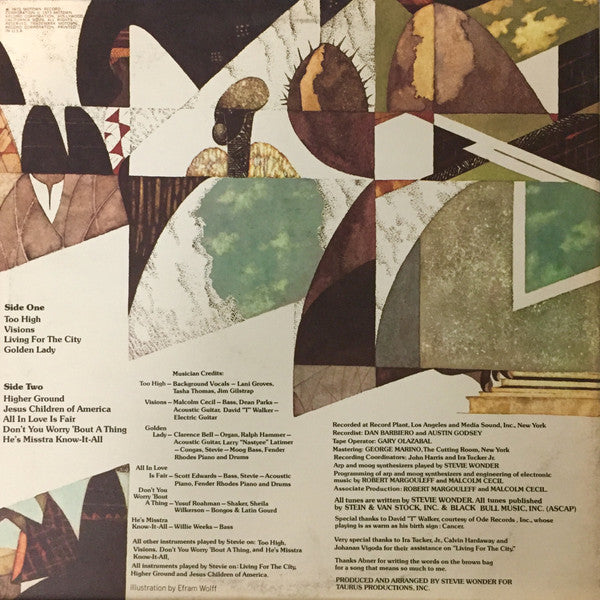 Stevie Wonder - Innervisions (1973) - VG+ LP Record 1976 Tamla Original USA - Soul / Funk - Shuga Records