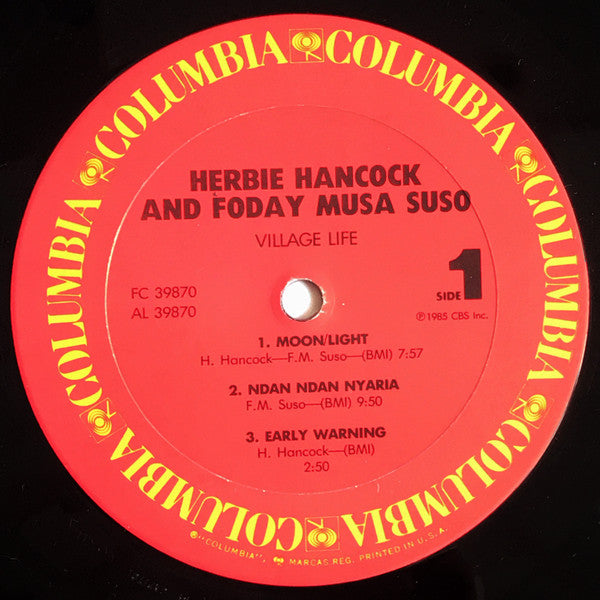 Herbie Hancock & Foday Musa Suso - Village Life - Mint- LP Record USA Promo Vinyl - Jazz / Fusion / African
