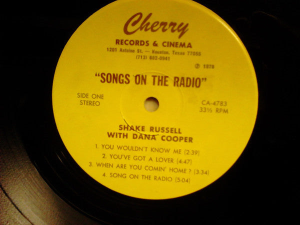 Shake Russell With Dana Cooper - Songs On The Radio - Mint- LP Record 1978 Cherry USA Vinyl & Insert (Early Kevin Gray Master) - Folk / Folk Rock / Soft Rock - Shuga Records