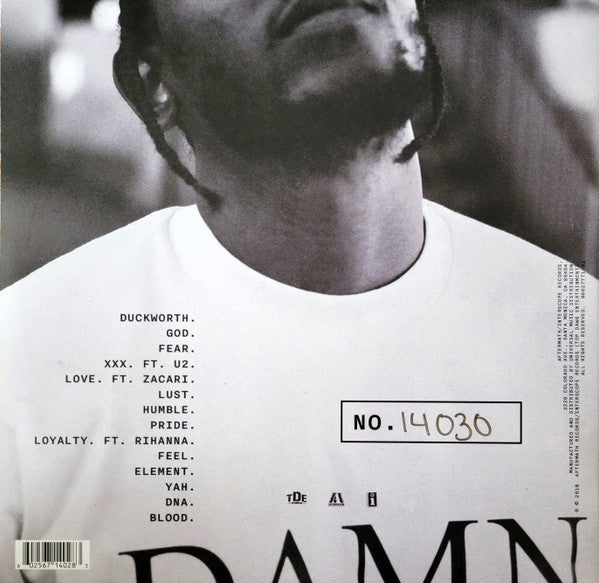 Kendrick Lamar - Damn. - Mint- 2 LP Record 2018 Top Dawg USA Clear Vinyl & Numbered - Hip Hop - Shuga Records