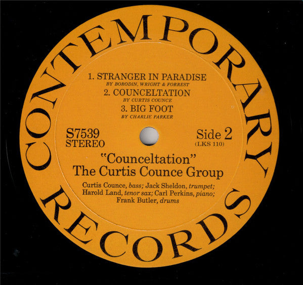 The Curtis Counce Group - Vol 2: Counceltation (1957) - VG+ LP Record 1972 Contemporary USA Vinyl - Cool Jazz - Shuga Records